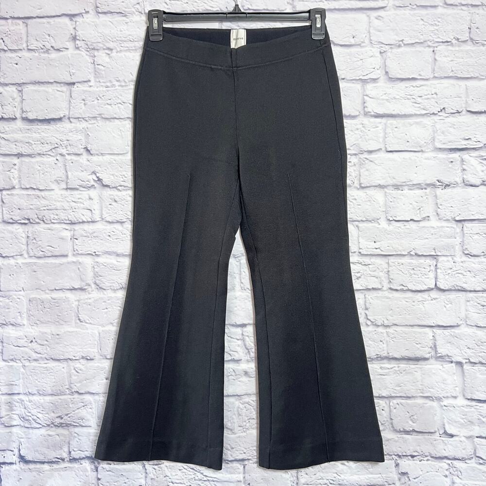Maeve Margot High Rise Kick Flare Cropped Pant SIZE S Black Ponte Pull On EUC
